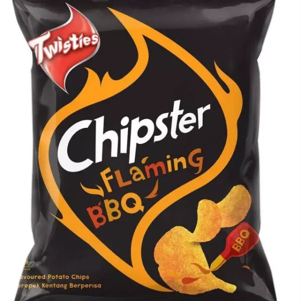 1Pkt TWISTIES CHIPSTER Potato Chips 60G Halal - Hot & Spicy / Sour Cream / Original / Flamming BBQ