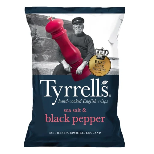 c6ed2de0f27f1db6f30ebc6c1d2a80cd.webp Tyrrell's Sea Salt & Black Pepper Potato Chips 150g