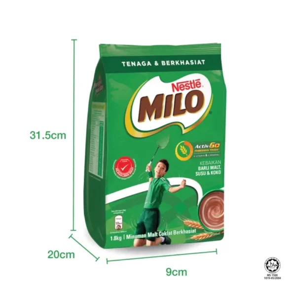 Nestle Milo Activ-Go 1.8kg Rich Chocolate Malt Beverage With Vitamins
