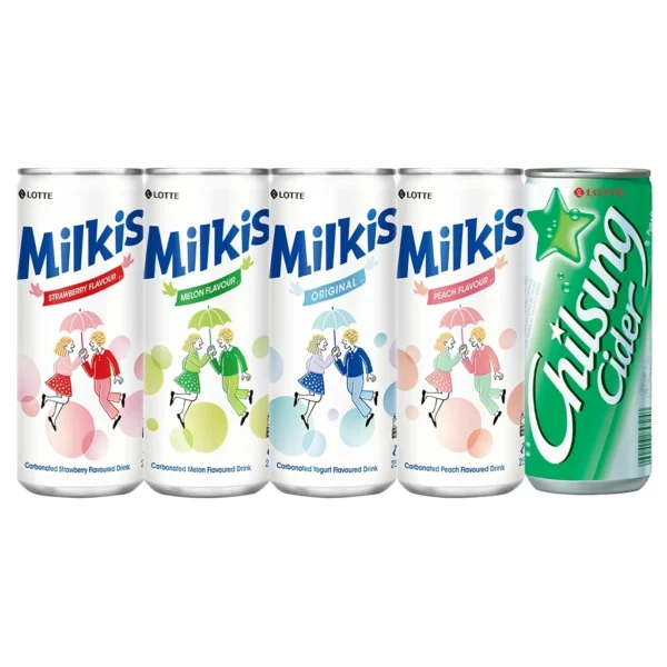 Lotte Milkis & Chilsung (250ml x 30 cans) - Original / Strawberry / Melon / Peach / Lotte Chilsung