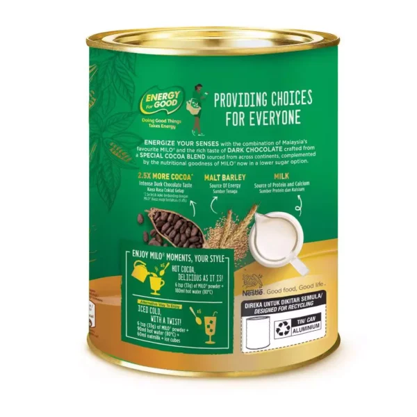 MILO® Intense Dark Chocolate 400g Tin (Halal)